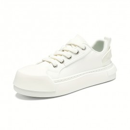 Men'S Summer Casual Low-Top Sneakers - Black & White with Green Accents, Breathable Fabric Lining, Durable Faux Sole, Lace-Up Round Toe Design for Casual Attire, Streetwear Shoes | Trendy Casual Shoes | Comfortable Footwear