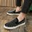 Men's Slip-On Rhinestone-Embellished Casual Shoes - Black & White Sparkle Low-Top Sneakers, Durable for Casual Attire & Parties