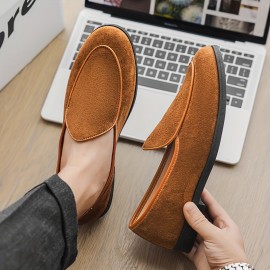 Men's Slip-On Loafers - Slip-On Closure, Soft -like Exterior, Cushioned PU Insole - Available Brown, Navy, Black, Beige, Tan, Grey - Formal & Casual Shoes for Office, Everyday, Semi-Formal Events - Easy-Clean Men's Footwear, Stylish Slipons, Durable Slipon Sole