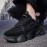 Men'S Breathable Mesh Chunky Sneakers - Stylish Slip-On Sneakers with Thick Rubber Sole, Black, Comfortable for All-Day Wear, Perfect for Outdoor Activities