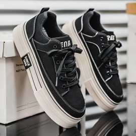 Men's Retro 1996 Letter Print Thick Platform Sneakers - Low-Top Lace-Up Casual Shoes with Breathable Fabric Upper & Durable PU Sole for Casual Attire, Sleek Shoe Design, Comfortable Shoe Fit, Urban Fashion, Vintage Style, Lightweight Construction, Fashion Enthusiasts