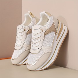 Women's Casual Shoes/Ladies' Sneakers/Outdoor Wedge Trail Running Shoes/Outdoor Thick-soled Skate Shoes/Women's Student Shoes, Casual Footwear, Outdoor Walking Shoes, Trendy Footwear, Sporty Design, Versatile Footwear, Comfortable Sneakers, Student