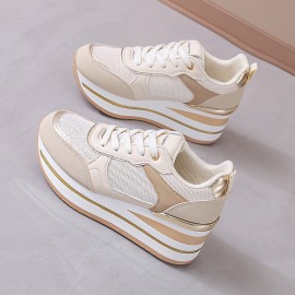 Women's Casual Shoes/Ladies' Sneakers/Outdoor Wedge Trail Running Shoes/Outdoor Thick-soled Skate Shoes/Women's Student Shoes, Casual Footwear, Outdoor Walking Shoes, Trendy Footwear, Sporty Design, Versatile Footwear, Comfortable Sneakers, Student