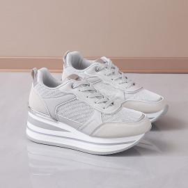 Women's Casual Shoes/Ladies' Sneakers/Outdoor Wedge Trail Running Shoes/Outdoor Thick-soled Skate Shoes/Women's Student Shoes, Casual Footwear, Outdoor Walking Shoes, Trendy Footwear, Sporty Design, Versatile Footwear, Comfortable Sneakers, Student