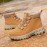 Women's Winter Boots with -Like Collar & Traction TPR Sole - Thick Warm PU Snow, Beige/ Brown Round Toe for Ice, Snow & Slush - Cold Weather Footwear (No s)