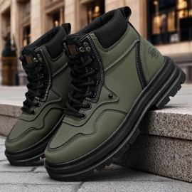 Plus Size Men's Hiking Boots Outdoor Casual Work Shoes Trendy British Short Boots for All Seasons, Autumn and Winter