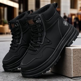 Plus Size Men's Hiking Boots Outdoor Casual Work Shoes Trendy British Short Boots for All Seasons, Autumn and Winter