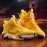 Vibrant Yellow Breathable Mesh Men's High-Top Basketball Shoes - Non-Slip EVA Sole, Durable for Training & Sports, Lace-Up, All-Season Athletic Footwear, Basketball Accessories