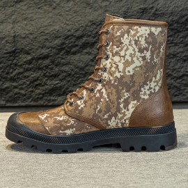 Men's High-Top Hiking Boots - Lightweight Breathable Outdoor Boots with Durable Rubber Sole, All-Season Lace-Up Ankle Support for Camping, Casual Wear, Hiking, Camping Footwear, Rugged Style, Sturdy Footwear, Active Lifestyle, Reinforced Stitching.