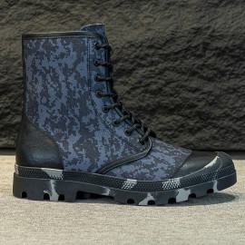 Men's High-Top Hiking Boots - Lightweight Breathable Outdoor Boots with Durable Rubber Sole, All-Season Lace-Up Ankle Support for Camping, Casual Wear, Hiking, Camping Footwear, Rugged Style, Sturdy Footwear, Active Lifestyle, Reinforced Stitching.