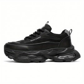 Men's Sneakers - White/Green Accents, Breathable Running Shoes with Thick Cushioned Sole, PU/Rubber Outsole for Gym, Jogging, Everyday - Low-Top Design for Secure fit & All-Day Comfort, Gym Footwear, Geometric Pattern, Supportive Insole, Lightweight Sneakers, Fitness Enthusiasts