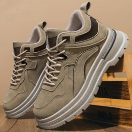 Men'S Lightweight Hiking Boots - All-Season Outdoor Trekking Shoes with Lace-Up Closure, Non-Slip PVC Outsole - Brown/Black - for Camping, Urban Commute, Everyday - Durable Synthetic Faux Upper - All-Terrain Traction & Easy-Clean Design - Ideal for Beginners & Experts, Hiking Gear, Camping Footwear, Retro Style Footwear, Fabric Lined Interior, Casual Footwear, Rugged Design, Sturdy Construction, Adventure Footwear, Active Lifestyle, Work Boot For Men, Boot For Men, Tactical Boot For