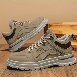 Men'S Lightweight Hiking Boots - All-Season Outdoor Trekking Shoes with Lace-Up Closure, Non-Slip PVC Outsole - Brown/Black - for Camping, Urban Commute, Everyday - Durable Synthetic Faux Upper - All-Terrain Traction & Easy-Clean Design - Ideal for Beginners & Experts, Hiking Gear, Camping Footwear, Retro Style Footwear, Fabric Lined Interior, Casual Footwear, Rugged Design, Sturdy Construction, Adventure Footwear, Active Lifestyle, Work Boot For Men, Boot For Men, Tactical Boot For