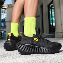 Men's & Women's Lightweight Breathable Running Shoes - All-Terrain Sneakers with Arch Support & Cushioned MD Sole, Low-Top Sneakers for Gym, Jogging, Hiking, Training - All-Season Outdoor Sports Shoes (Yellow/Black) - Ideal for Men & Women - Neutral Cushioning, Secure Fit, Durable Traction Tread, Versatile for Indoor/Outdoor Use - Ideal for Running, Gym, and Casual Attire, Running Shoes For Men High Quality, Slip On Sneakers For Men, Wide Width Shoes For Men, Shoes For Women,