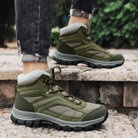 Men'S Outdoor Shoes - Lace-Up Hiking Boots, Autumn and Winter Seasonal Wearable Mongolian Boots, Riding Boots, Low-Top Military Boots for Easy On/Off Style in Green and Gray, Suitable for All Festivals