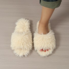 Women'S Slip-On Winter Slippers - Plush Indoor House Shoes with Non-Slip MD Sole, Soft TPU Upper - All-Season Cozy Footwear for Home, Office, Gifts - Easy-Clean Fluffy Slippers for Women, Ladies Slippers, Indoor Footwear, Stylish Slipons, Durable Traction Footwear, Home Footwear, Fashionable Slipons, Comfortable Lining, Home Comfort