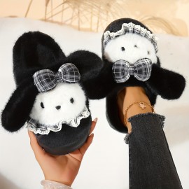 Women'S Cute Puppy Slippers - Beige/White/ Brown/Black/ - Non-Slip EVA Sole Indoor House Shoes - Soft Fabric Upper - Cozy Home Footwear for Women - Perfect Gift for Dog Lovers - Easy Slip-On Design, Cute Slippers, Indoor Footwear, Playful Design, Comfortable Fit, Casual Footwear, Durable Construction, Pet Owners