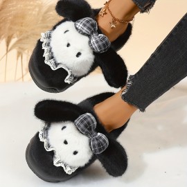 Women'S Cute Puppy Slippers - Beige/White/ Brown/Black/ - Non-Slip EVA Sole Indoor House Shoes - Soft Fabric Upper - Cozy Home Footwear for Women - Perfect Gift for Dog Lovers - Easy Slip-On Design, Cute Slippers, Indoor Footwear, Playful Design, Comfortable Fit, Casual Footwear, Durable Construction, Pet Owners