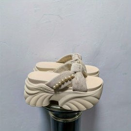 Slippers with Polyurethane Cover Platform Sole and High Heels(2.36-3.15inch)