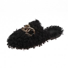 Women'S Plush Fleece Slippers - Soft Microfiber, Round Toe with Golden Chain Detail, Comfortable Lining & Non-Slip Rubber Sole, Cozy Indoor House Shoes for Home & Casual Wear, Cute & Convenient Design, Indoor Slippers | Plush Slippers | Soft Fabric Upper, Slippers for Indoor Use, Furry Paw Animal Slipper, Furry Paw Slipper, Slipper For Woman/women, Micro Slipper For Lady, Sandal For Woman With Chain Application, Home Slippers For Women