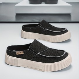 Men'S Summer Fashion Slip-On Loafers - Casual, Breathable Half-Drag Shoes with Stylish Stitching, Lightweight & Versatile for Casual Attire or Vacation, Vacation Footwear | Trendy Loafers | Textured Finish