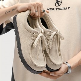 Men'S Stylish Low-Top Lace-Up Casual Sneakers - Soft Faux Cover Upper, Breathable Fabric Lining, Durable Sole - Black, Beige, Brown, Green, Everyday Comfort Shoes | Sleek Shoe Design | Comfortable Fit Shoes