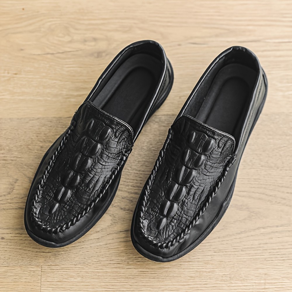 Men's Slip-On Moccasin-Style Low-Top Sneakers - Glossy Upper, Round Toe & Arch Support - All-Season Casual & Formal Shoes with Cushioned Insole & Non-Slip Rubber Sole - Black (Versatile for Everyday, Office, Semi-Formal Wear) - Comfortable & Durable Men's Footwear, Sneakers for Men High Quality, Shoes, High Top Sneakers for Women, Mens Shoes Sneaker, Slippers for Men