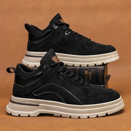 [Durable Work Boots] Durable & Easy-Clean Men's Plus Size Work Boots | All-Terrain Tactical Shoes with Lace-Up Closure, Non-Slip PVC Outsole, Cushioned Insole - Tan/Beige Rugged Boots for Hiking, Construction, Everyday - Big & Tall Men, Hiking Footwear, Sleek Boot Design, Fabric Lined Interior