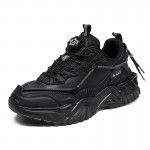 [Preppy Sports Sneakers] Casual Preppy Men's Sports Sneakers | All-Season Lace-Up Shoes with Faux Upper, Fabric Inner & PVC Sole | Round Toe Low Top for Daily Wear