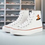 1pc Rockabilly Goddess Print High-Top Sneakers - Retro 50s Pin-Up Design, Non-Slip Rubber Sole & EVA Cushioning, Lace-Up Unisex Casual Shoes for Skateboarding, Outdoor, Gym & Casual Attire - All-Season Comfort (Black)