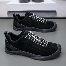 Men's All-Season Ankle-High Outdoor Boots - Lightweight -Slip PVC Sole & PU Cushioned Insole, All-Terrain Traction for Hiking,, Driving - Round Toe Ankle Boots with Lace Closure, All-Weather Casual/athletic Footwear