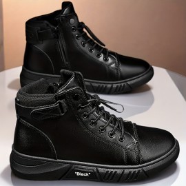 Men'S High-Top Casual Boots, Versatile Short Boots with a Trendy British Style, Suitable for Hiking And Work in All Seasons.