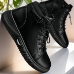 Men'S High-Top Casual Boots, Versatile Short Boots with a Trendy British Style, Suitable for Hiking And Work in All Seasons.