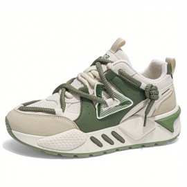 Men'S Summer Casual Sports Shoes Daddy Sneakers with Soft Bottom Lace-Up Closure Breathable Mesh Low Style Chunky Shoes