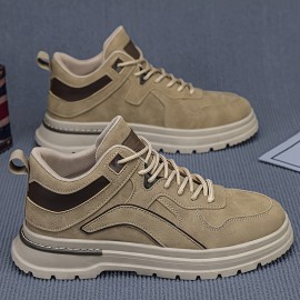 [Durable Work Boots] Durable & Easy-Clean Men's Plus Size Work Boots | All-Terrain Tactical Shoes with Lace-Up Closure, Non-Slip PVC Outsole, Cushioned Insole - Tan/Beige Rugged Boots for Hiking, Construction, Everyday - Big & Tall Men, Hiking Footwear, Sleek Boot Design, Fabric Lined Interior