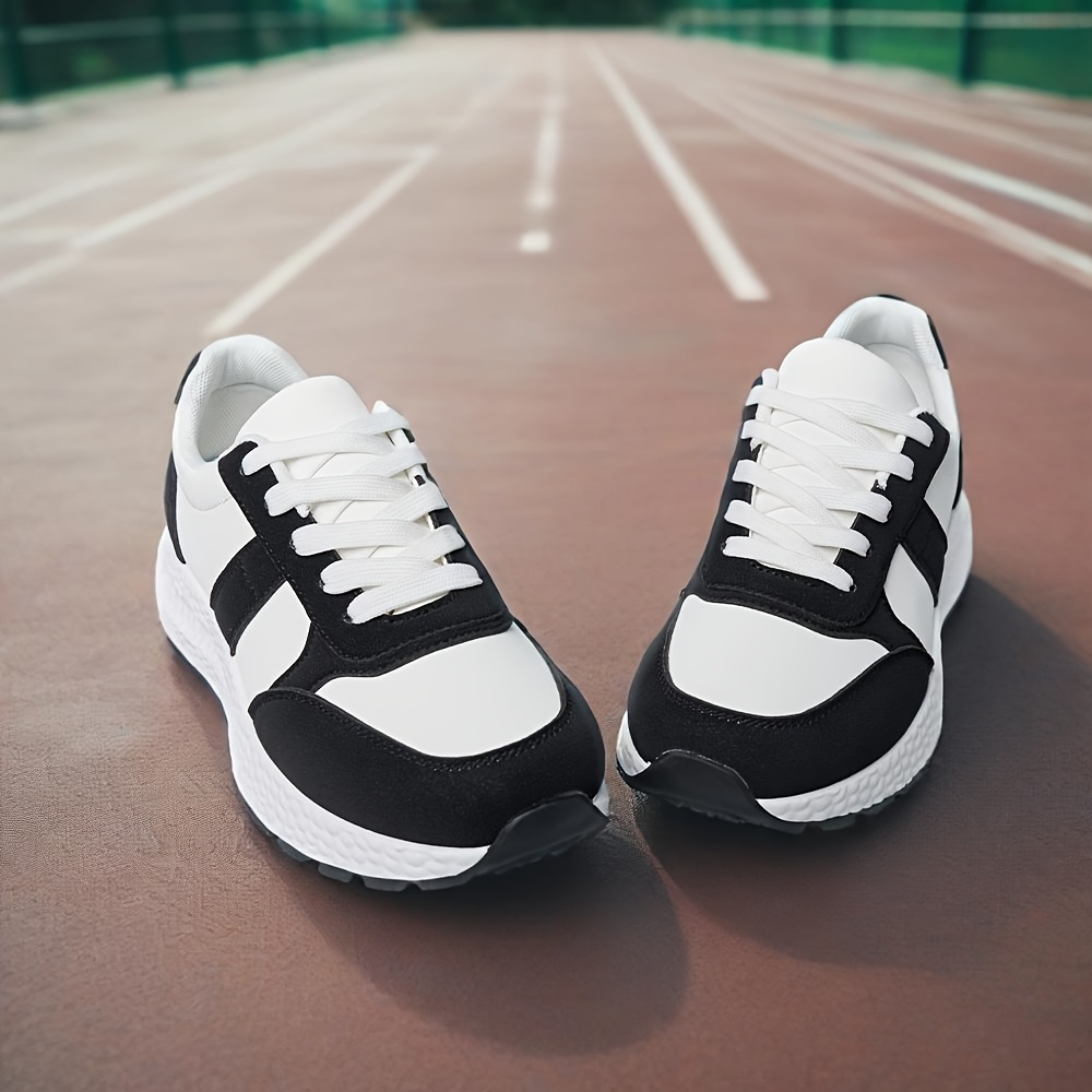 Women'S Breathable Slip-On Sneakers - Lightweight PVC & Fabric Upper, Soft EVA Insole, Black/White Casual Athletic Shoes for Running, Gym, Skateboarding & Travel, Ladies Sneakers