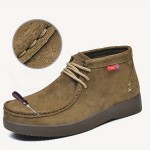 [Premium Hiking Boots] Premium Men's Hiking Boots - Genuine, Durable, Non-Slip Ankle Boots | Handmade Stitching, Classic Retro Style, Square Toe, Rubber Sole, Fabric Lining, Lace-Up Closure for All-Season Outdoor & Casual Wear, Hiking Accessories